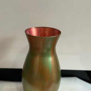 Acrylic Pour Painted Vase, Matte Finish, 10” Green Oasis